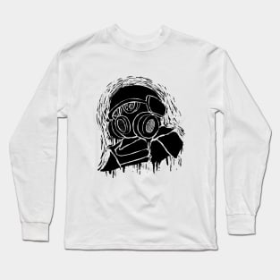 Gas Mask Scribble Long Sleeve T-Shirt